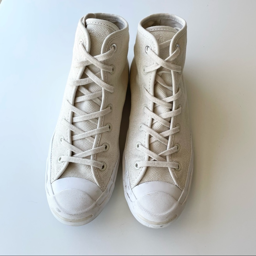 Converse Jack Purcell Cream High Top Canvas Sneakers